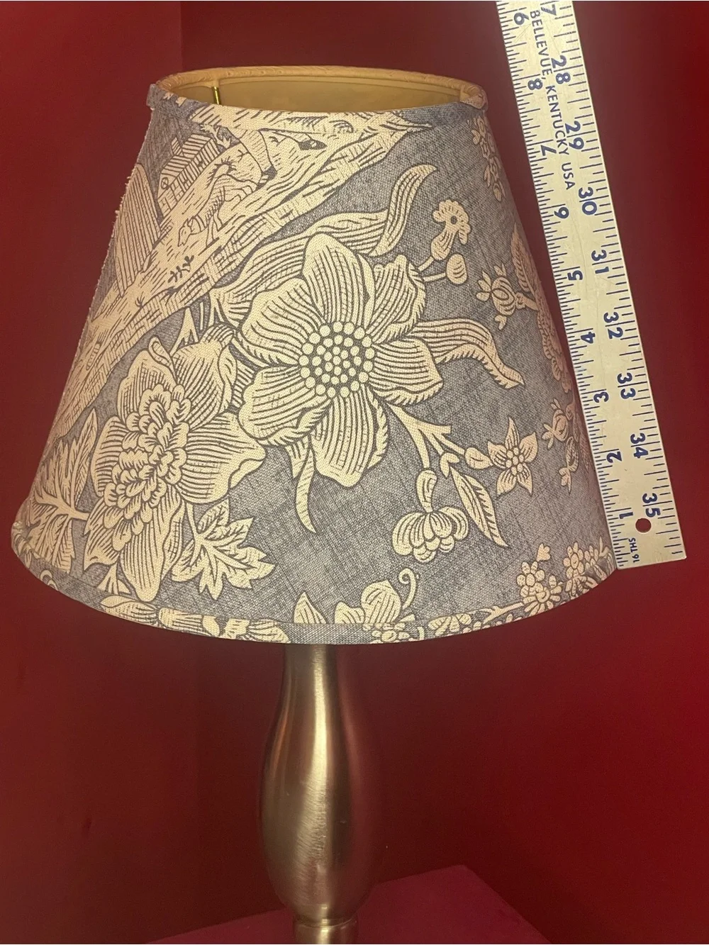 Vintage Pierre Deux Blue Toile La Declaration Pattern Lamp Shade 8”